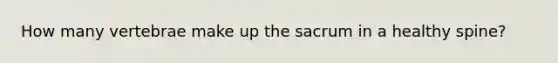 How many vertebrae make up the sacrum in a healthy spine?