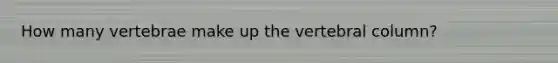 How many vertebrae make up the vertebral column?