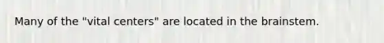 Many of the "vital centers" are located in the brainstem.
