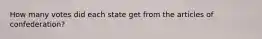 How many votes did each state get from the articles of confederation?