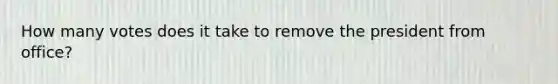 How many votes does it take to remove the president from office?