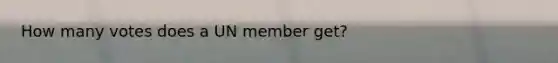 How many votes does a UN member get?