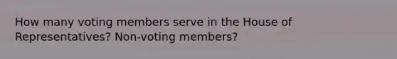 How many voting members serve in the House of Representatives? Non-voting members?