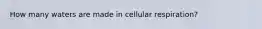 How many waters are made in cellular respiration?