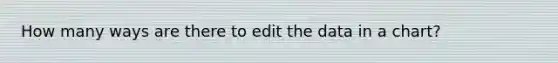 How many ways are there to edit the data in a chart?