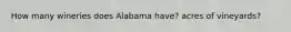 How many wineries does Alabama have? acres of vineyards?
