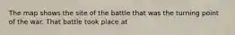 The map shows the site of the battle that was the turning point of the war. That battle took place at