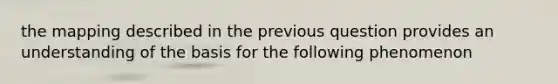 the mapping described in the previous question provides an understanding of the basis for the following phenomenon