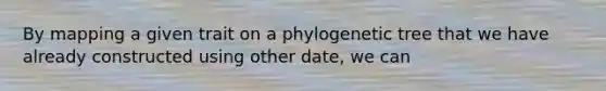 By mapping a given trait on a phylogenetic tree that we have already constructed using other date, we can