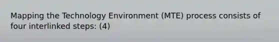 Mapping the Technology Environment (MTE) process consists of four interlinked steps: (4)