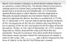 March 1770 incident in Boston in which British soldiers fired on an american crowd, killing five. The Boston Massacre became a rallying point for colonist who increasingly saw the British government as tyrannical and illegitimate. A 1773 protest against British taxes in which Boston colonists disguised as Mohawks dumped valuable tea into Boston Harbor. Boston patriots organized the Boston Tea Party to protest the 1773 Tea Act. In December 1773, Samuel Adams warned Boston residents of the consequences of the Tea Act. Boston was boycotting the tea in protest of the Tea Act and would not let the ships bring the tea ashore. Finally, on the night of December 16, 1773, colonials disguised as Indians boarded the ships and threw the tea overboard. They did so because they were afraid that Governor Hutchinson would secretly unload the tea because he owned a share in the cargo. The _____________was a direct response by the Sons of Liberty to the Tea Act that Parliament created