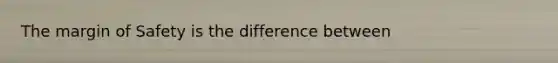 The margin of Safety is the difference between