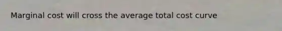 Marginal cost will cross the average total cost curve