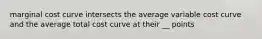 marginal cost curve intersects the average variable cost curve and the average total cost curve at their __ points