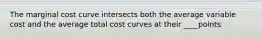 The marginal cost curve intersects both the average variable cost and the average total cost curves at their ____points