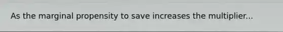 As the marginal propensity to save increases the multiplier...