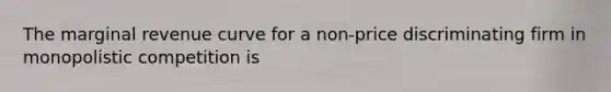 The marginal revenue curve for a non-price discriminating firm in monopolistic competition is