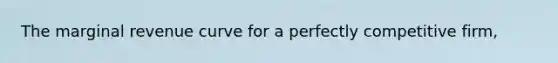 The marginal revenue curve for a perfectly competitive firm,