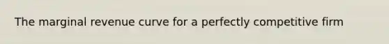 The marginal revenue curve for a perfectly competitive firm