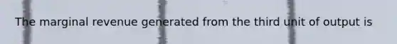 The marginal revenue generated from the third unit of output is