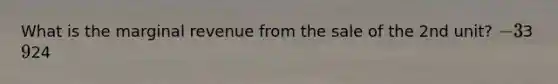 What is the marginal revenue from the sale of the 2nd unit? -33 924