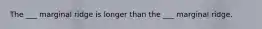 The ___ marginal ridge is longer than the ___ marginal ridge.