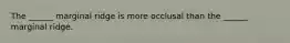 The ______ marginal ridge is more occlusal than the ______ marginal ridge.