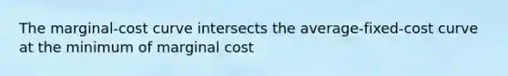 The marginal-cost curve intersects the average-fixed-cost curve at the minimum of marginal cost