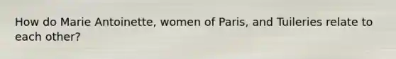 How do Marie Antoinette, women of Paris, and Tuileries relate to each other?