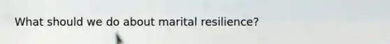 What should we do about marital resilience?