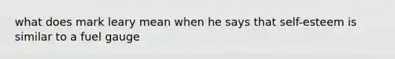 what does mark leary mean when he says that self-esteem is similar to a fuel gauge