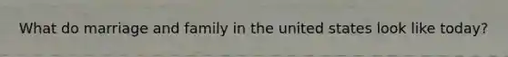 What do marriage and family in the united states look like today?