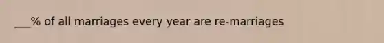 ___% of all marriages every year are re-marriages