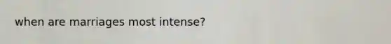 when are marriages most intense?