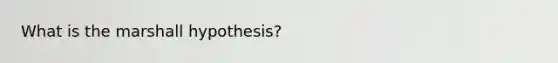 What is the marshall hypothesis?