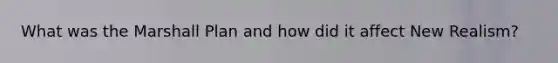 What was the Marshall Plan and how did it affect New Realism?