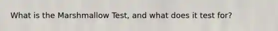 What is the Marshmallow Test, and what does it test for?