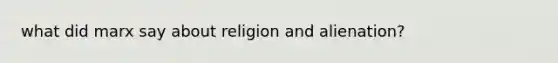 what did marx say about religion and alienation?