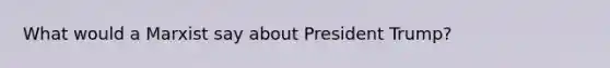What would a Marxist say about President Trump?
