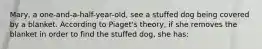 Mary, a one-and-a-half-year-old, see a stuffed dog being covered by a blanket. According to Piaget's theory, if she removes the blanket in order to find the stuffed dog, she has: