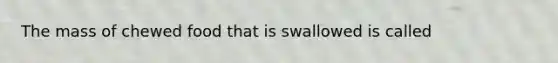 The mass of chewed food that is swallowed is called