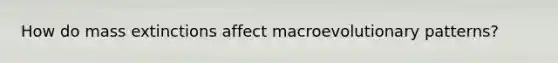 How do mass extinctions affect macroevolutionary patterns?