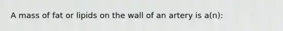 A mass of fat or lipids on the wall of an artery is a(n):