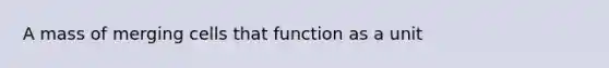 A mass of merging cells that function as a unit