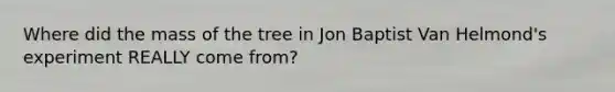 Where did the mass of the tree in Jon Baptist Van Helmond's experiment REALLY come from?