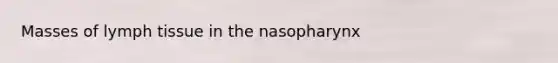 Masses of lymph tissue in the nasopharynx