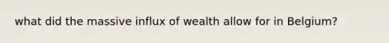 what did the massive influx of wealth allow for in Belgium?