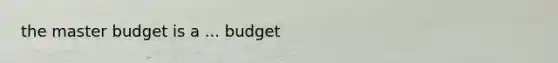 the master budget is a ... budget