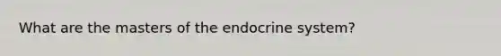 What are the masters of the endocrine system?