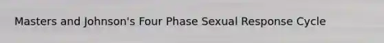 Masters and Johnson's Four Phase Sexual Response Cycle